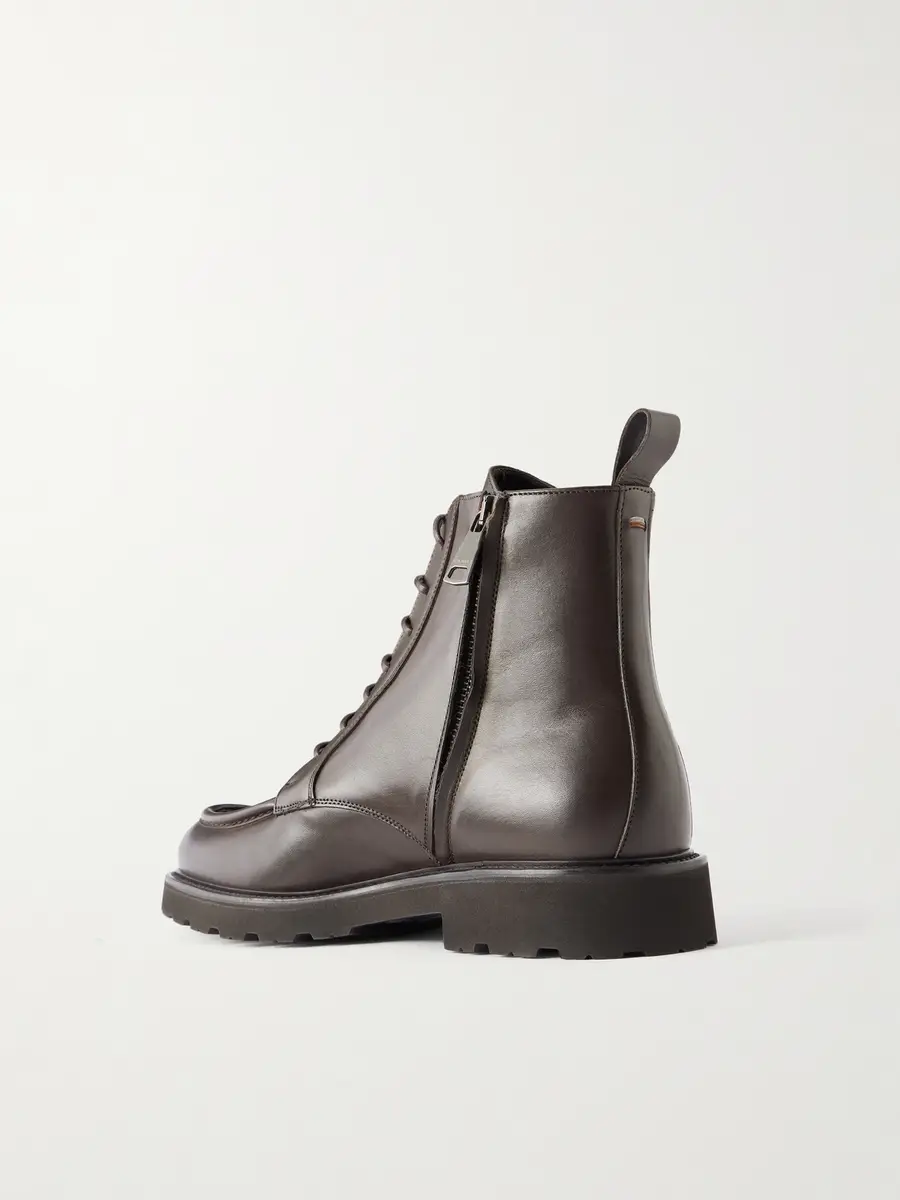 Canali Leather Lace-Up Boots - Men | Thumbnail 4 Canali Leather Lace-Up Boots - Men | Thumbnail 4