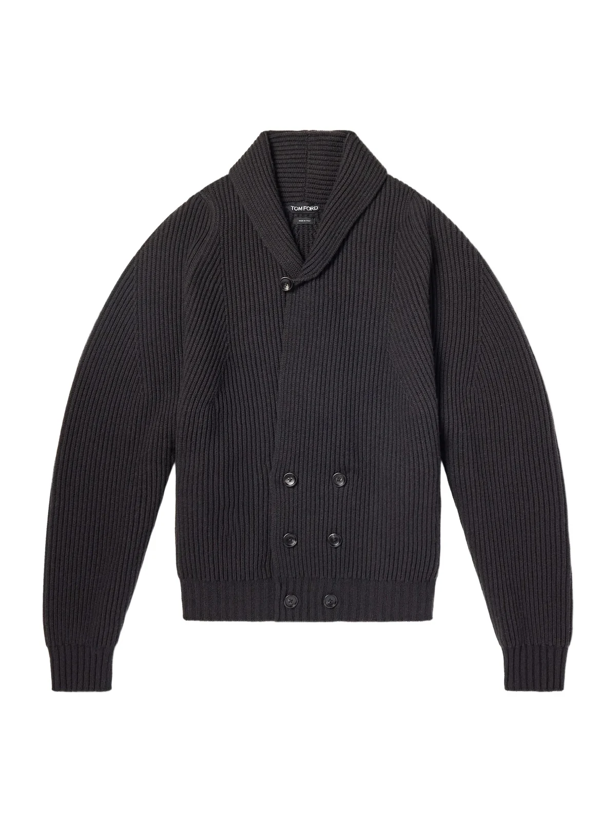 Double-Breasted Ribbed Cashmere and Wool-Blend Cardigan - Men Double-Breasted Ribbed Cashmere and Wool-Blend Cardigan - Men
