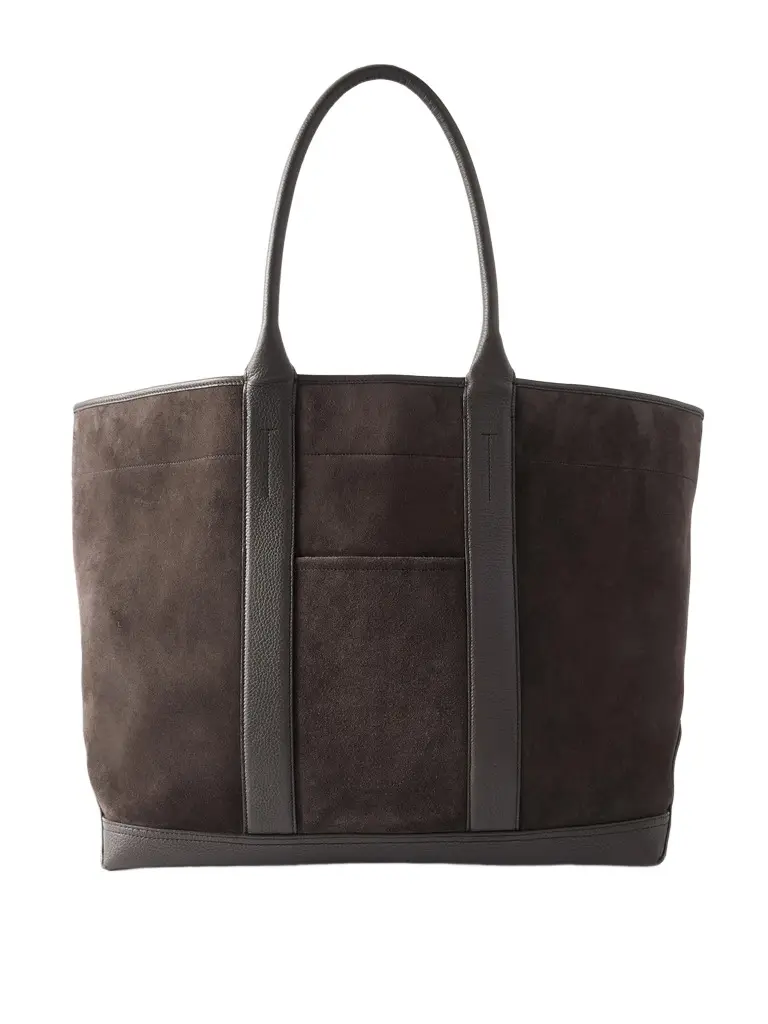 Tom Ford Leather-Trimmed Suede Weekend Bag - Men | Image 1 Tom Ford Leather-Trimmed Suede Weekend Bag - Men | Image 1