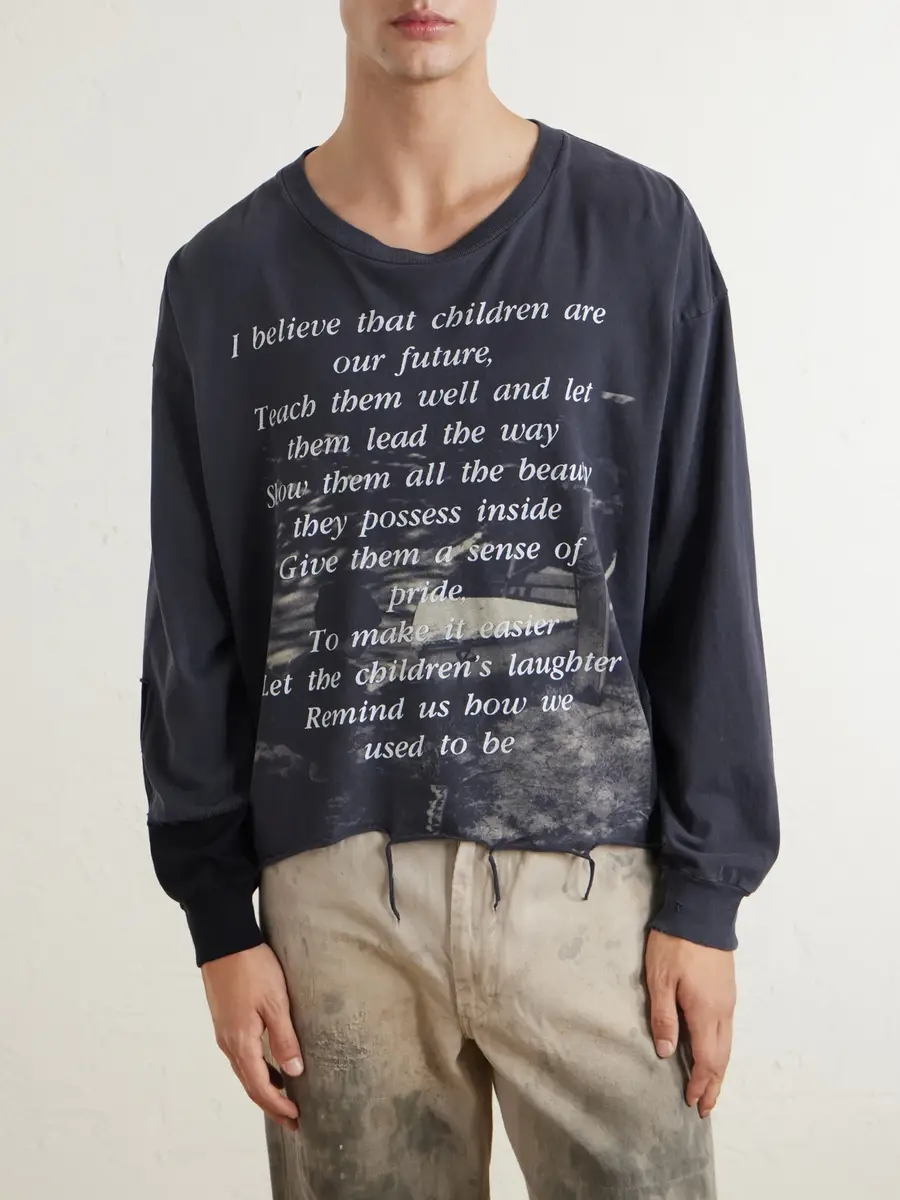 Enfants Riches Déprimés The Greatest Love of All Distressed Printed Cotton-Jersey T-Shirt - Men | Thumbnail 3 Enfants Riches Déprimés The Greatest Love of All Distressed Printed Cotton-Jersey T-Shirt - Men | Thumbnail 3