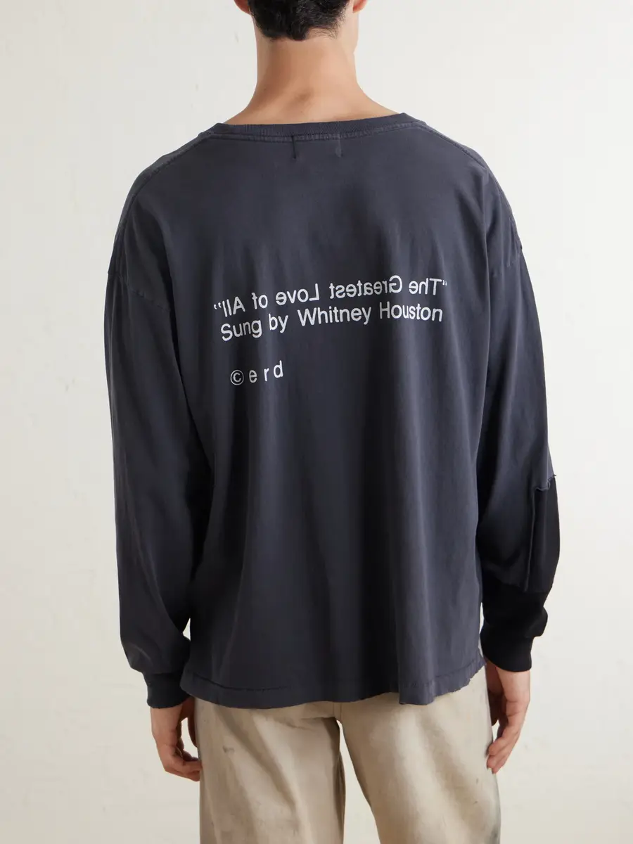 Enfants Riches Déprimés The Greatest Love of All Distressed Printed Cotton-Jersey T-Shirt - Men | Thumbnail 4 Enfants Riches Déprimés The Greatest Love of All Distressed Printed Cotton-Jersey T-Shirt - Men | Thumbnail 4
