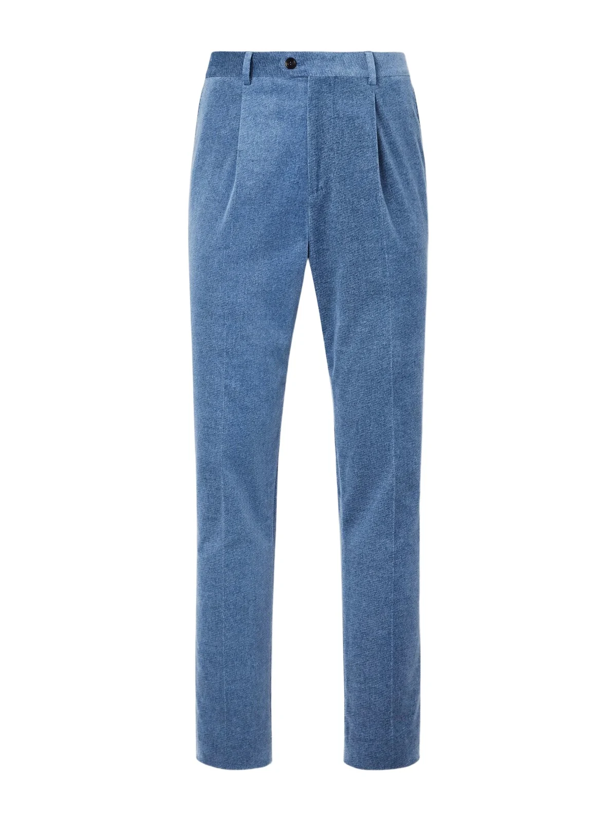 Straight-Leg Pleated Cotton-Velvet Suit Trousers - Men Straight-Leg Pleated Cotton-Velvet Suit Trousers - Men