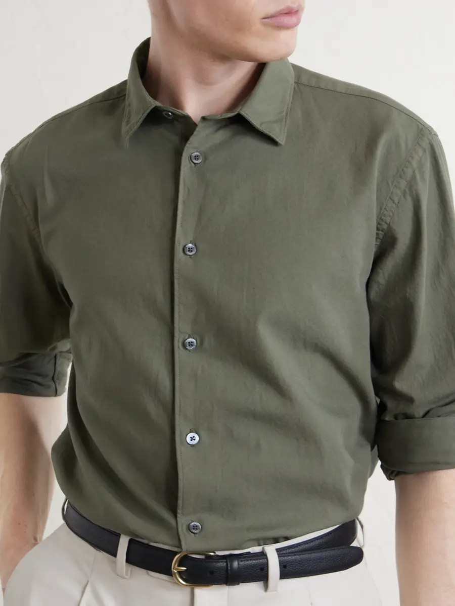 Canali Cotton-Poplin Shirt - Men | Thumbnail 5 Canali Cotton-Poplin Shirt - Men | Thumbnail 5