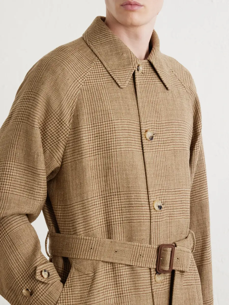 Polo Ralph Lauren Houndstooth Wool, Silk and Linen-Blend Coat - Men | Thumbnail 5 Polo Ralph Lauren Houndstooth Wool, Silk and Linen-Blend Coat - Men | Thumbnail 5