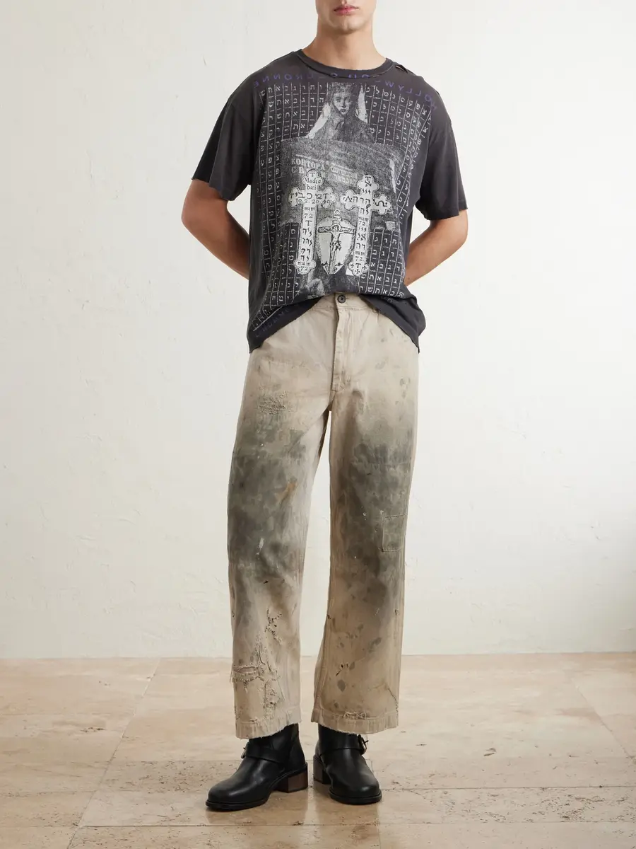 Enfants Riches Déprimés Hollywood Couronne Distressed Printed Cotton-Jersey T-Shirt - Men | Thumbnail 2 Enfants Riches Déprimés Hollywood Couronne Distressed Printed Cotton-Jersey T-Shirt - Men | Thumbnail 2