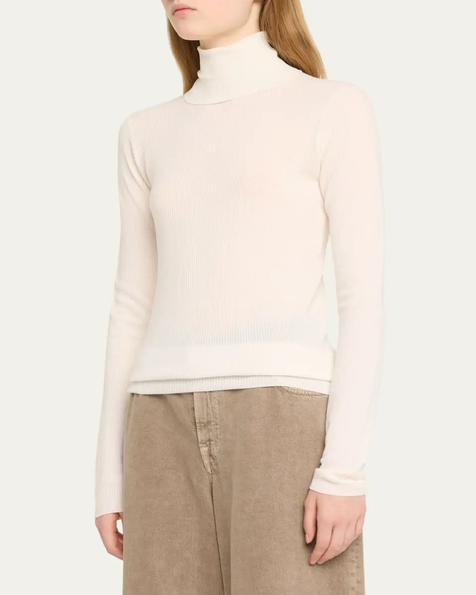 Loro Piana Taupo Ribbed Wool Turtleneck | Thumbnail 4