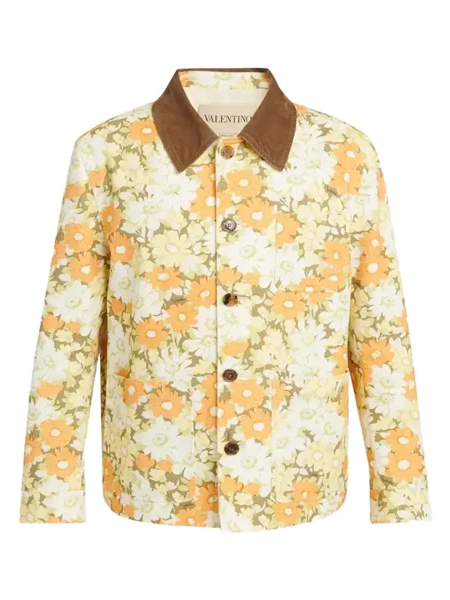 Men's Floral-Print Cotton Jacket