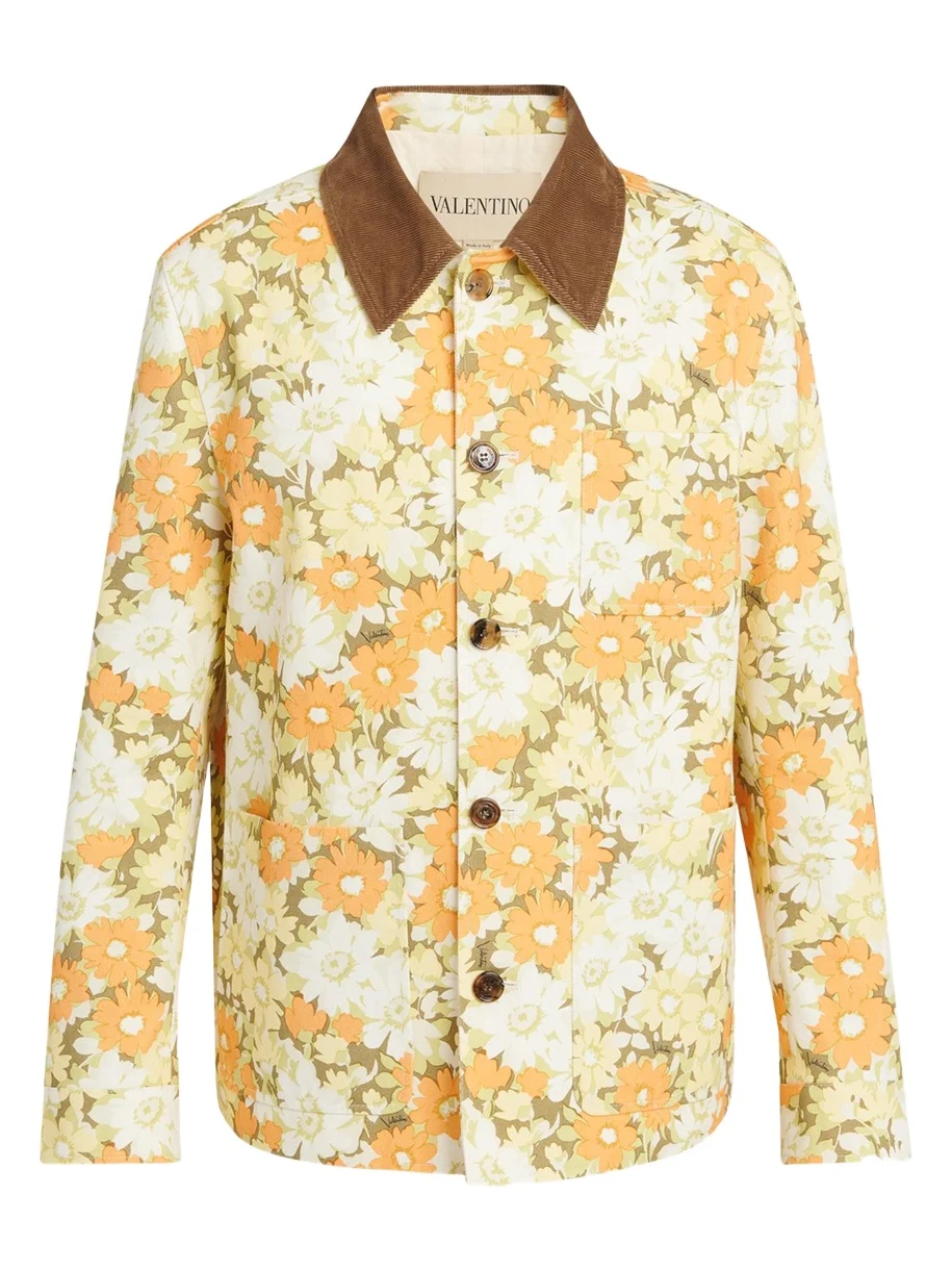 Men's Floral-Print Cotton Jacket Men's Floral-Print Cotton Jacket
