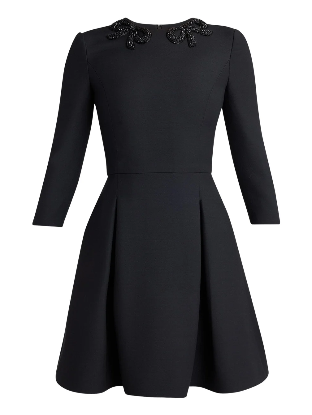 Valentino Garavani Long-Sleeve Embroidered Bow Mini Dress
