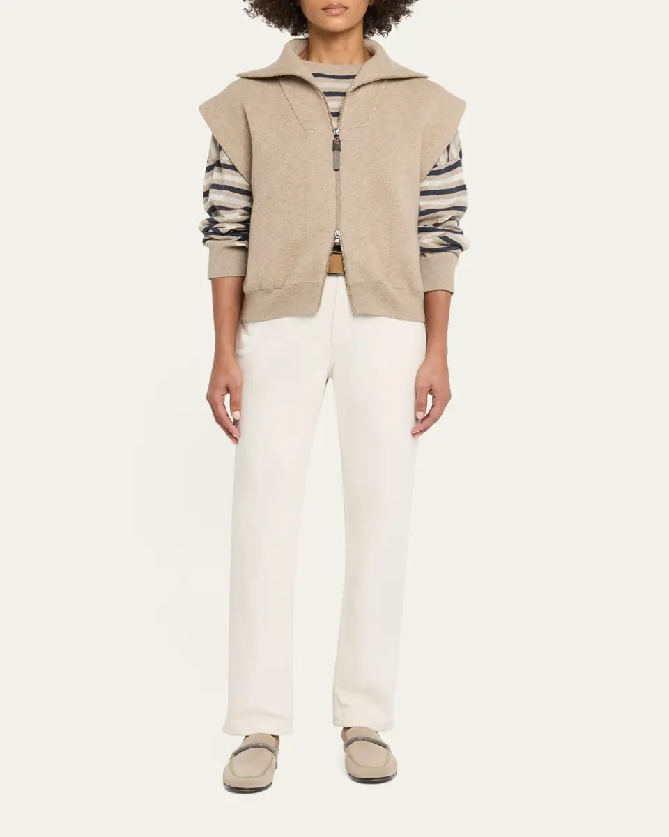 Brunello Cucinelli Sleeveless Cashmere Zip Cardigan | Thumbnail 2 Brunello Cucinelli Sleeveless Cashmere Zip Cardigan | Thumbnail 2