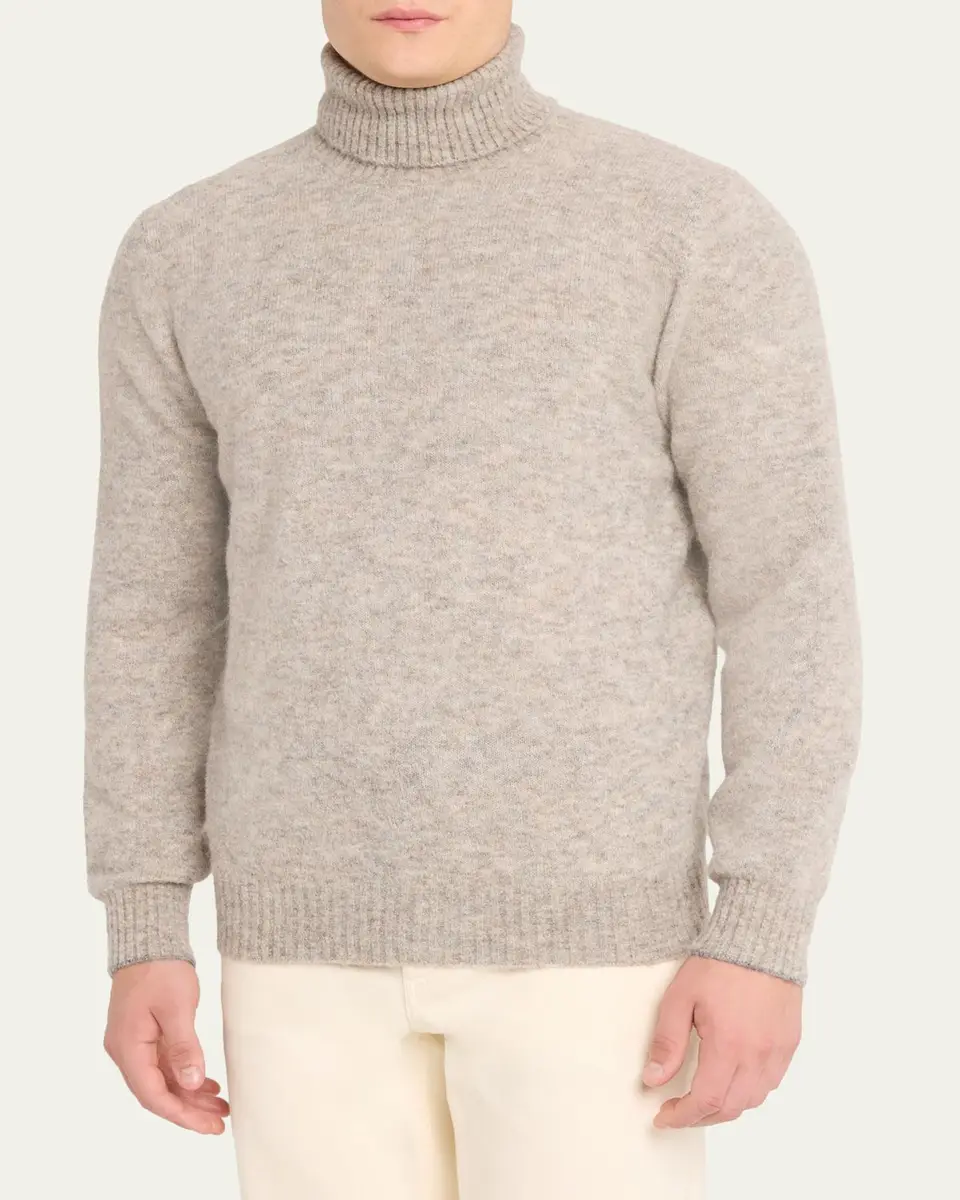 Brunello Cucinelli Men's Alpaca Blend Turtleneck Sweater | Thumbnail 4