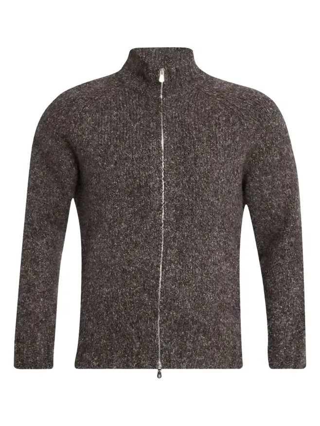 Men's Cashmere and Silk Melange Full-Zip Cardigan