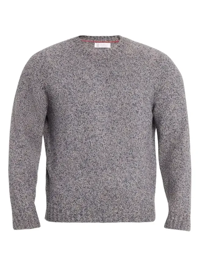 Men's Wool, Silk and Cashmere Donegal Crewneck Sweater