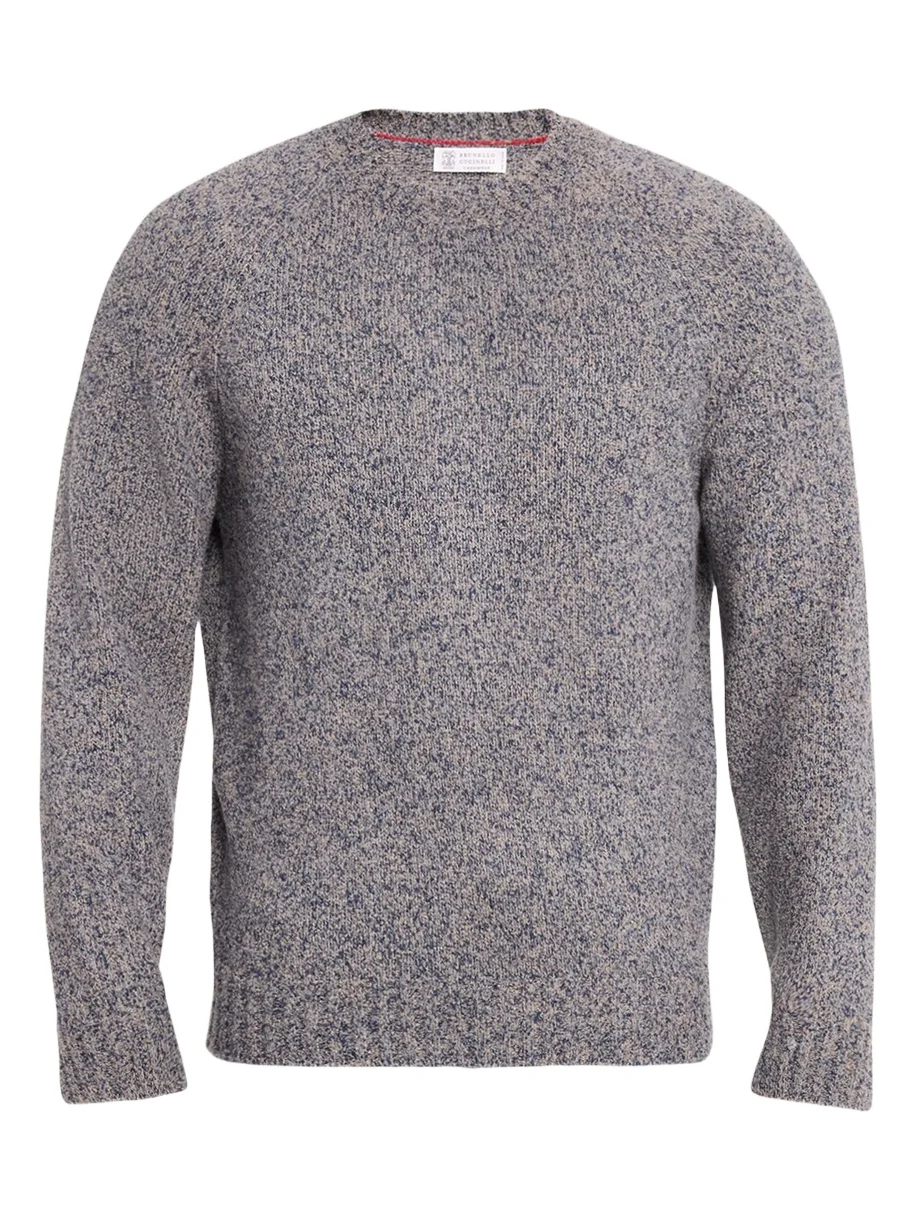 Men's Wool, Silk and Cashmere Donegal Crewneck Sweater Men's Wool, Silk and Cashmere Donegal Crewneck Sweater