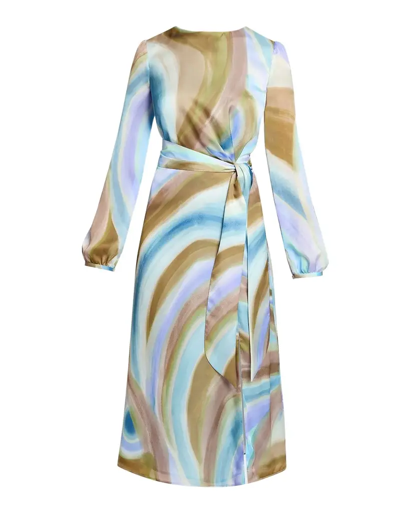 Doria Abstract-Print Georgette Midi Dress Doria Abstract-Print Georgette Midi Dress
