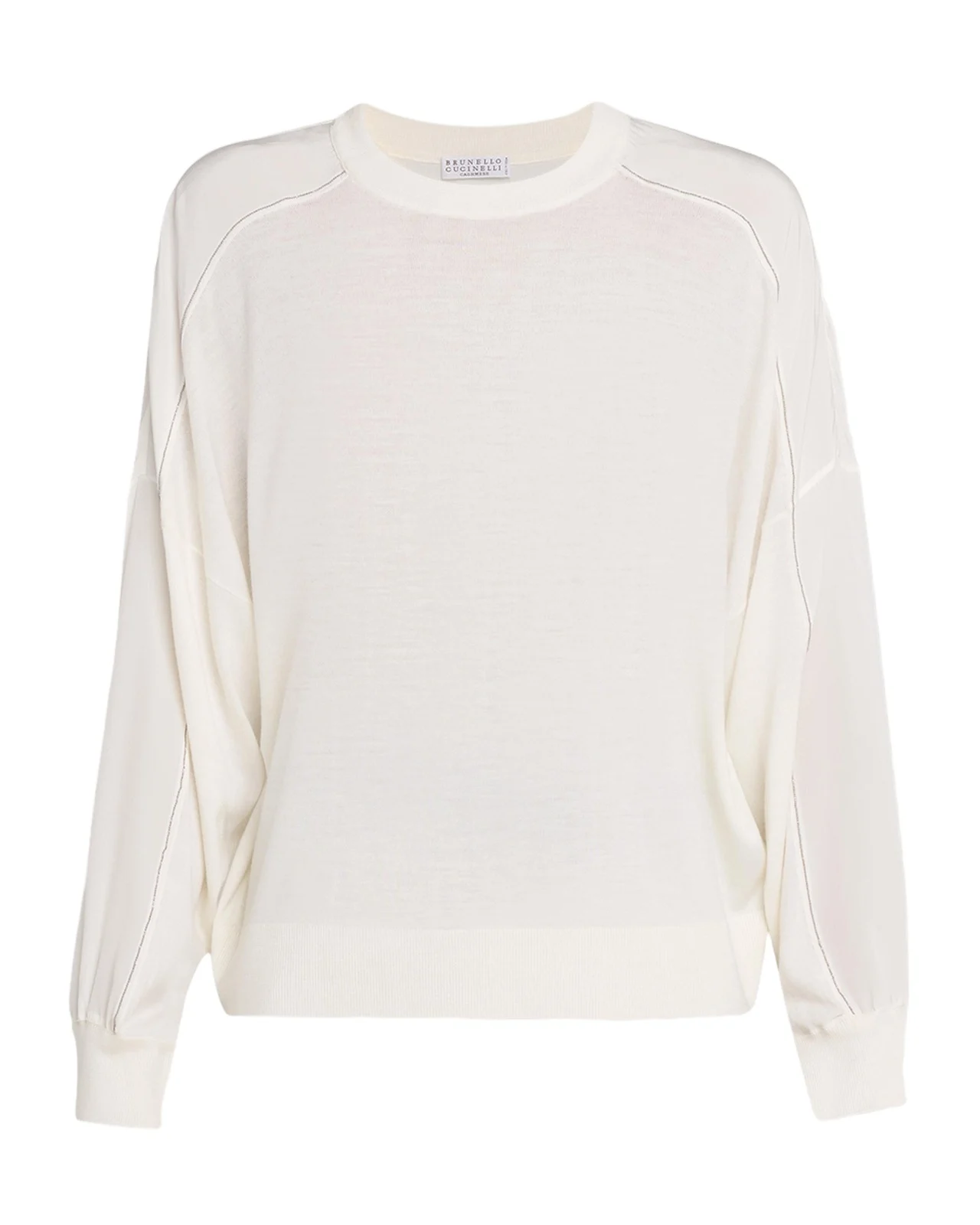 Monili-Trim Sleeve-Panel Cashmere Sweater