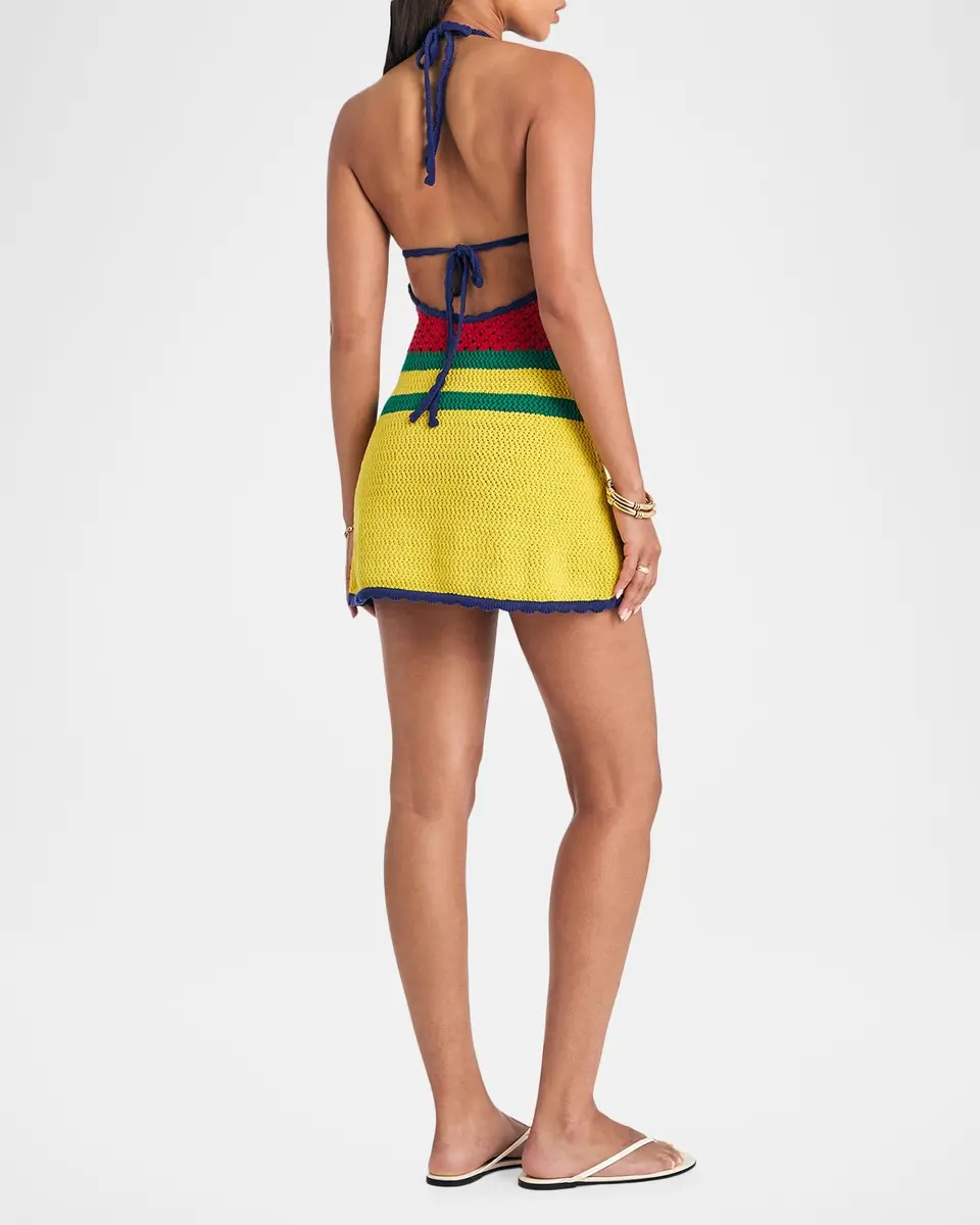 SEROYA Norma Striped Crochet Mini Dress | Thumbnail 3 SEROYA Norma Striped Crochet Mini Dress | Thumbnail 3