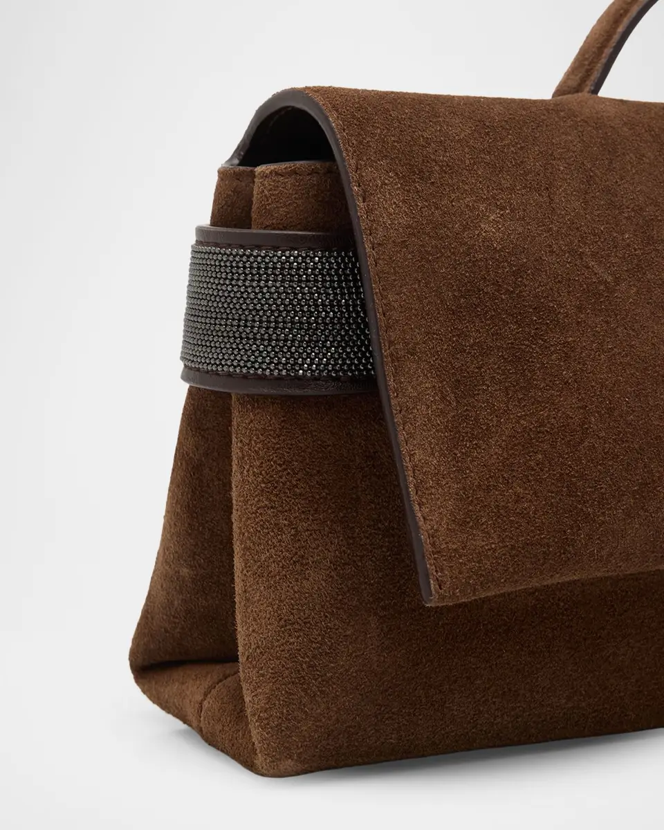 Brunello Cucinelli Essence Monili-Trim Suede Top-Handle Bag | Thumbnail 5 Brunello Cucinelli Essence Monili-Trim Suede Top-Handle Bag | Thumbnail 5