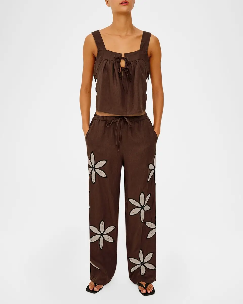 RAILS Emmie Embroidered Linen Pants | Thumbnail 2