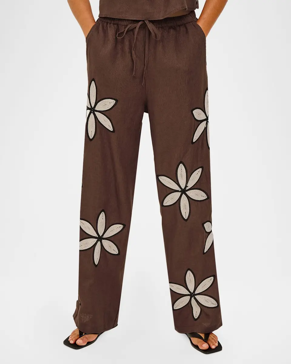 RAILS Emmie Embroidered Linen Pants | Thumbnail 4