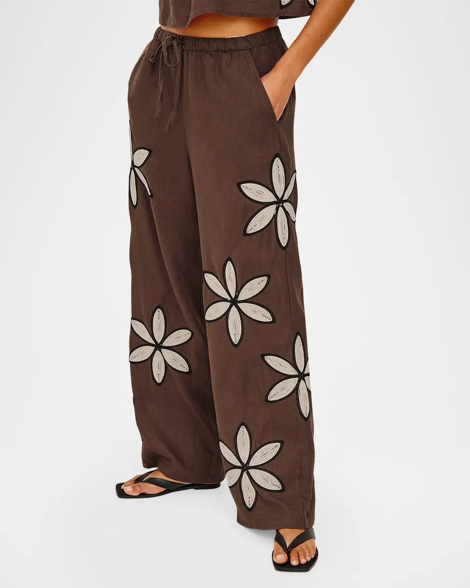 RAILS Emmie Embroidered Linen Pants | Thumbnail 6