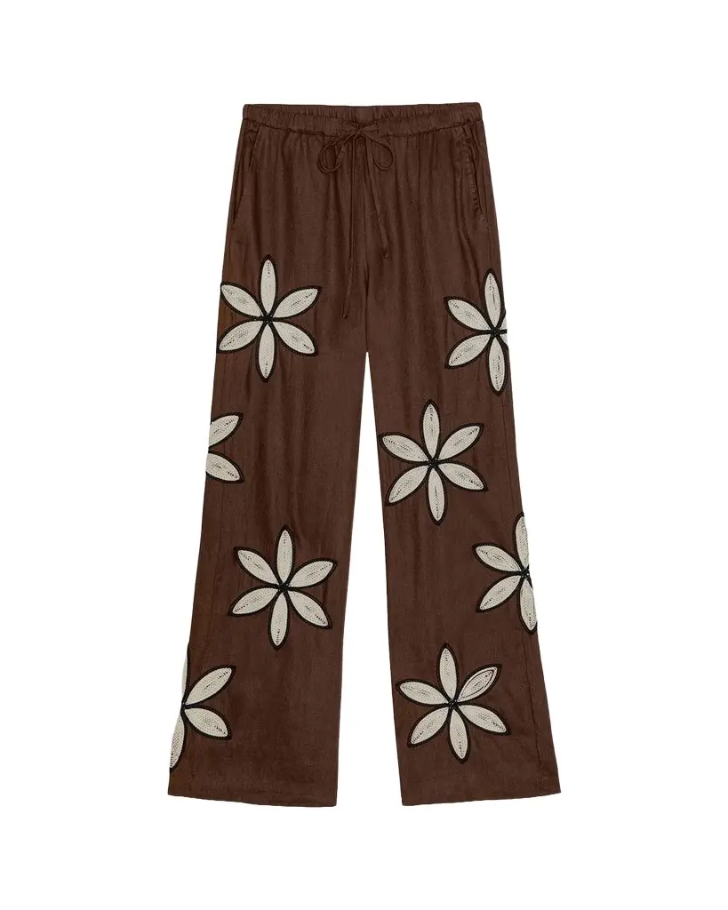 Emmie Embroidered Linen Pants