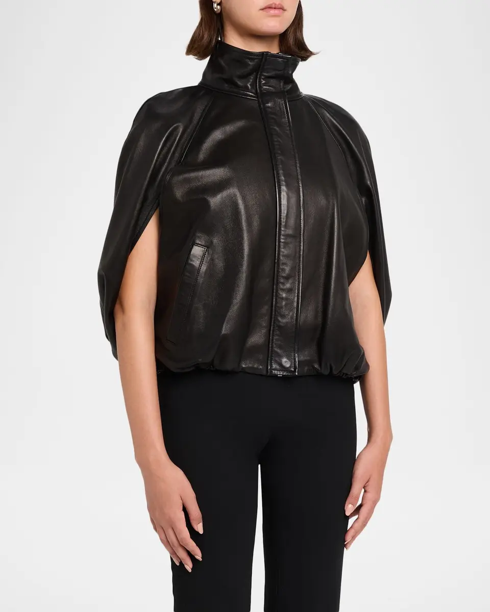 Simkhai Jada Nappa Leather Cape Jacket | Thumbnail 4 Simkhai Jada Nappa Leather Cape Jacket | Thumbnail 4