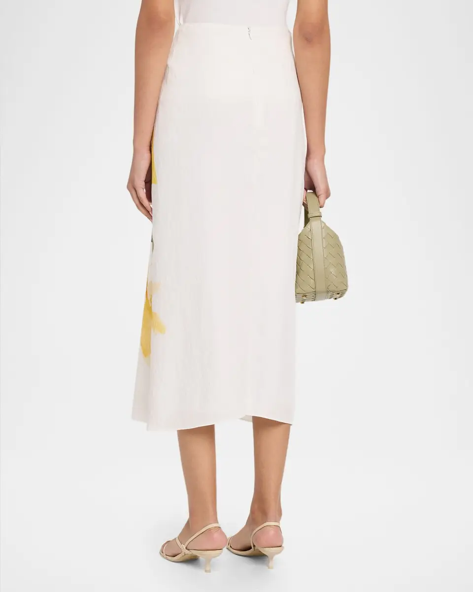 Vince Painted Satin-Viscose Midi Skirt | Thumbnail 3 Vince Painted Satin-Viscose Midi Skirt | Thumbnail 3
