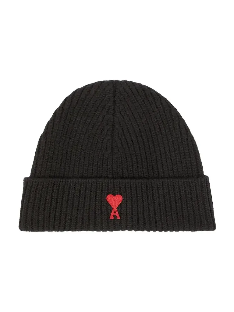 AMI PARIS Ami De Caur ribbed-knit wool beanie