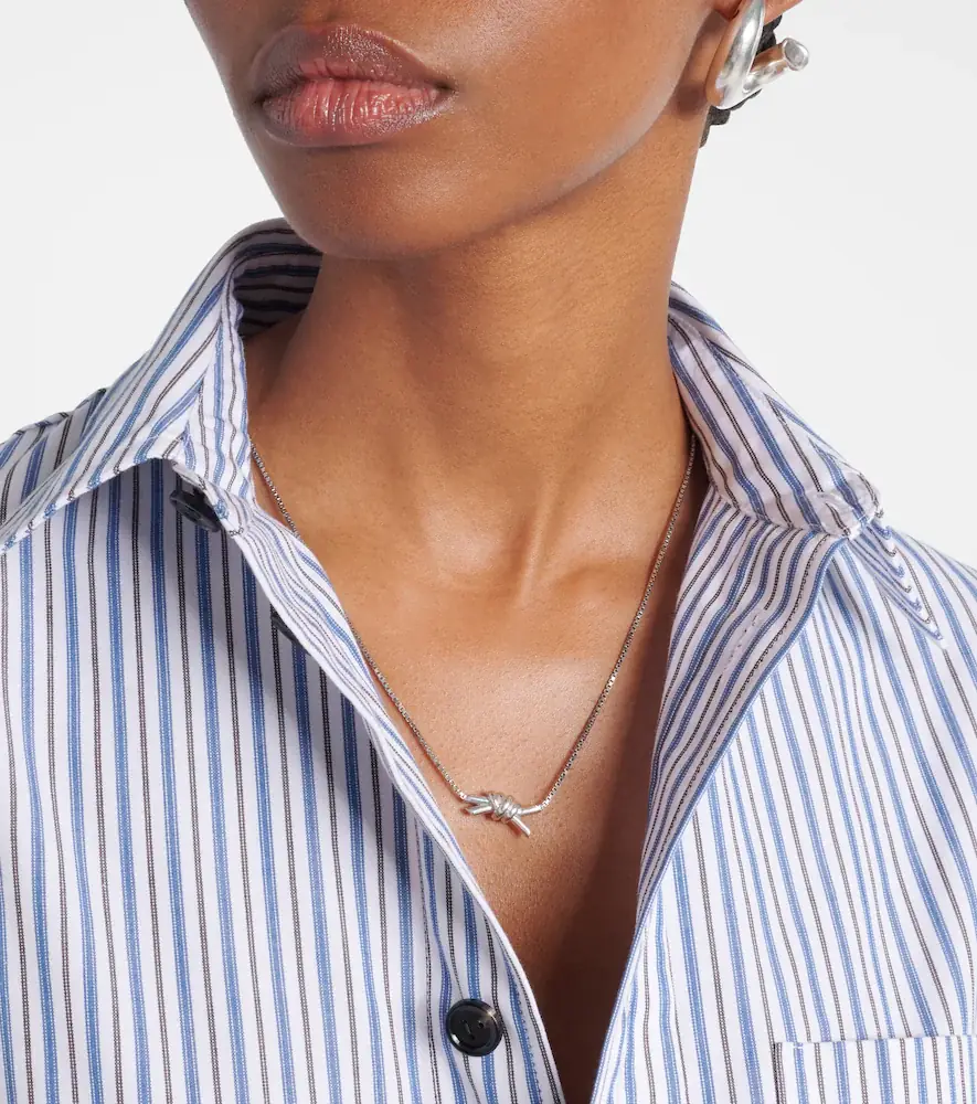 Bottega Veneta Knot sterling silver necklace | Thumbnail 4
