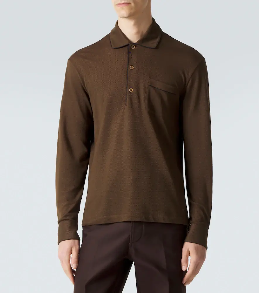 Tom Ford Silk and cotton piqué polo shirt | Thumbnail 3