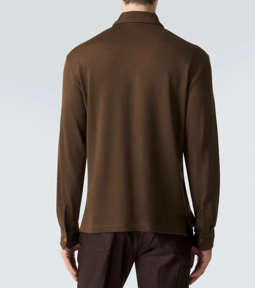 Tom Ford Silk and cotton piqué polo shirt | Thumbnail 5