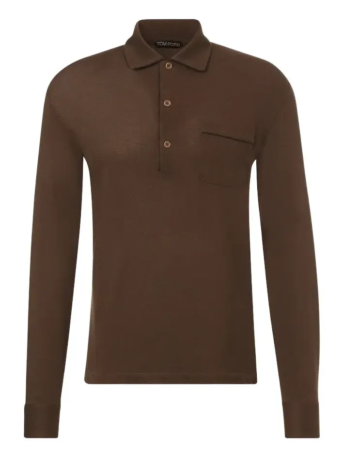 Silk and cotton piqué polo shirt