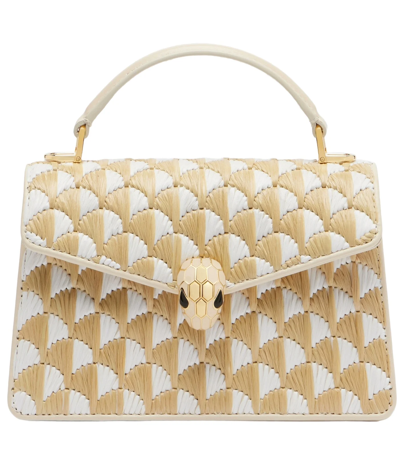 BVLGARI Serpenti Forever Mini raffia top-handle bag