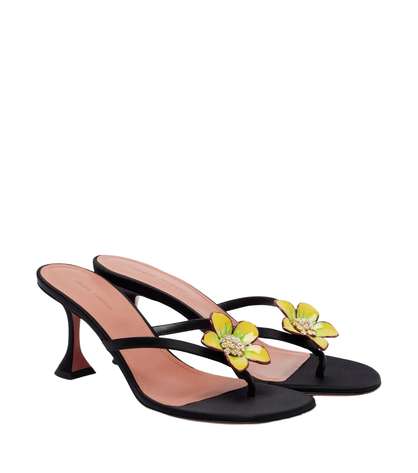 Amina Muaddi Vittoria embellished satin thong sandals