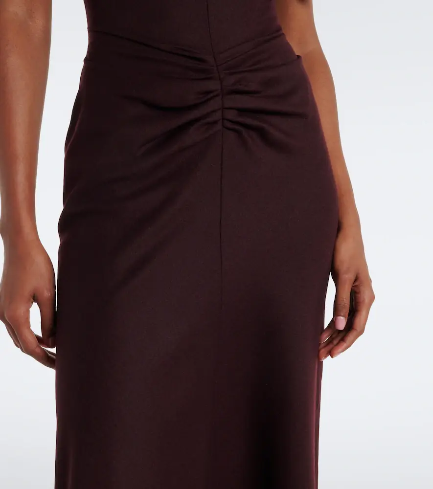 Victoria Beckham Bela gathered virgin wool midi dress | Thumbnail 2 Victoria Beckham Bela gathered virgin wool midi dress | Thumbnail 2
