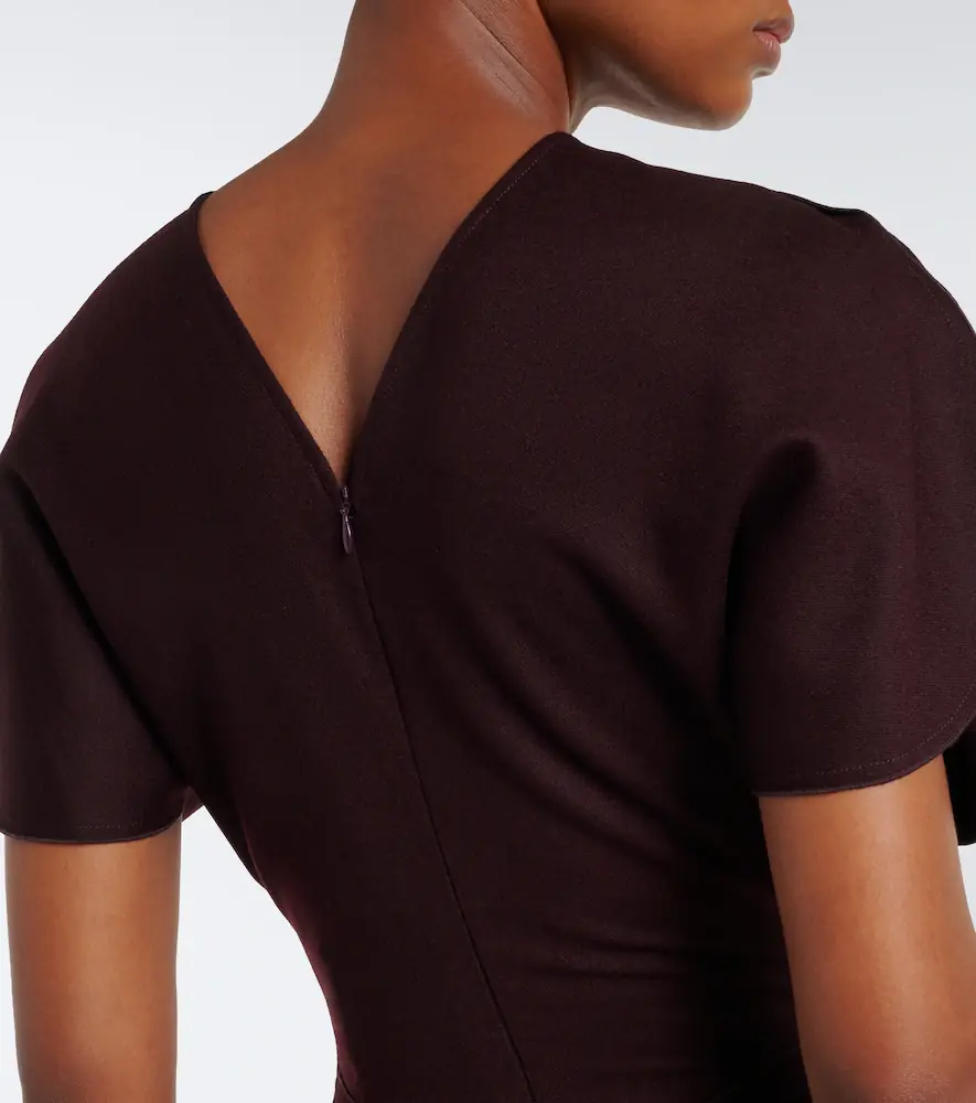 Victoria Beckham Bela gathered virgin wool midi dress | Thumbnail 4 Victoria Beckham Bela gathered virgin wool midi dress | Thumbnail 4