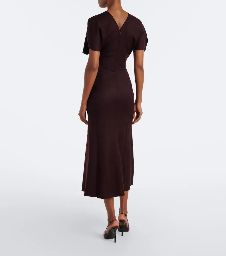 Victoria Beckham Bela gathered virgin wool midi dress | Thumbnail 6 Victoria Beckham Bela gathered virgin wool midi dress | Thumbnail 6