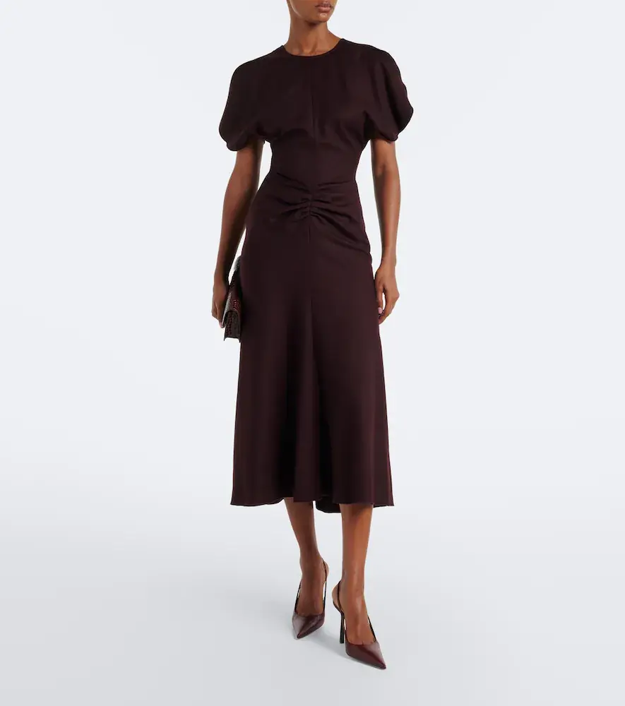 Victoria Beckham Bela gathered virgin wool midi dress | Thumbnail 7 Victoria Beckham Bela gathered virgin wool midi dress | Thumbnail 7