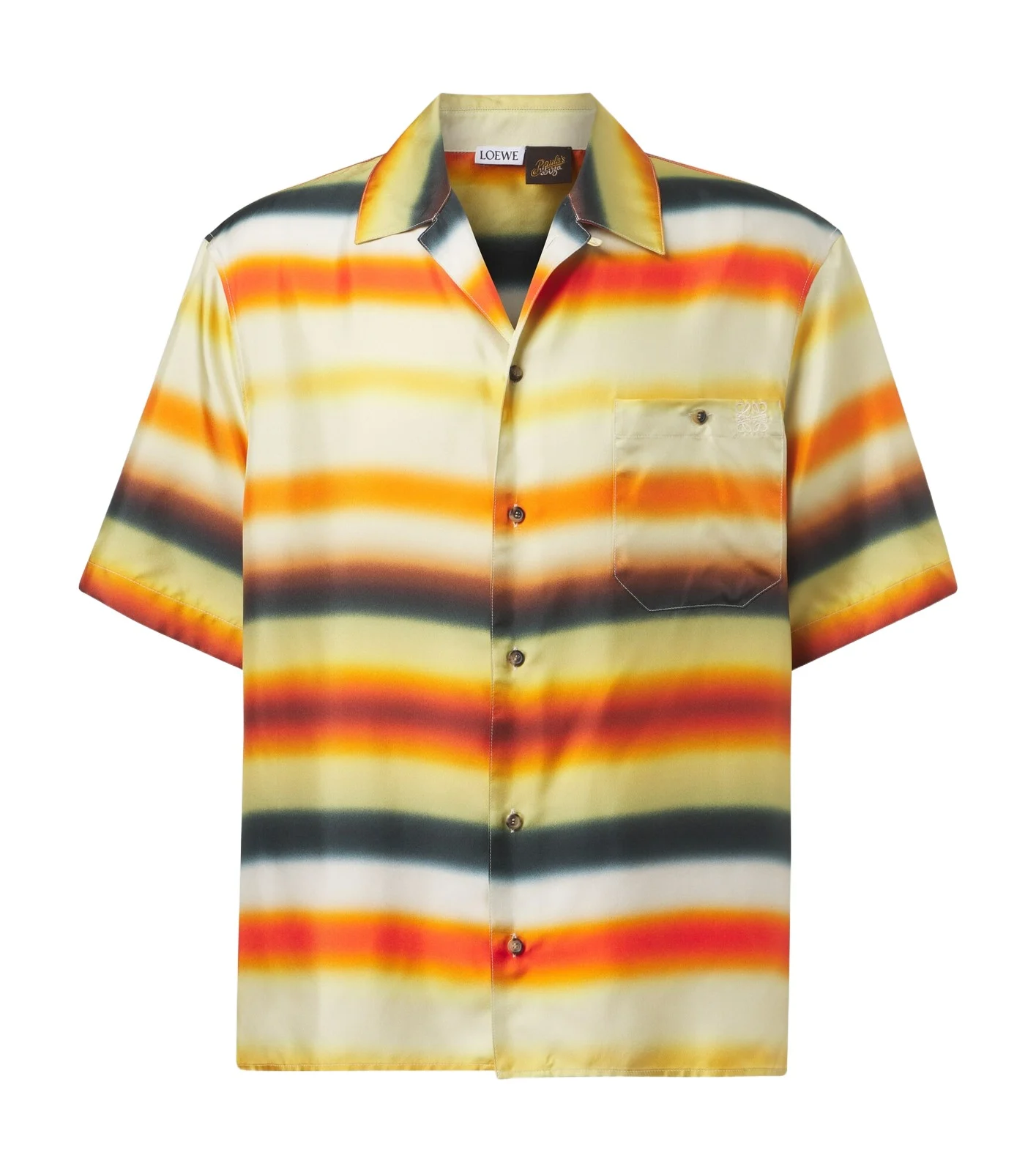 Paula's Ibiza striped cotton-blend shirt Paula's Ibiza striped cotton-blend shirt
