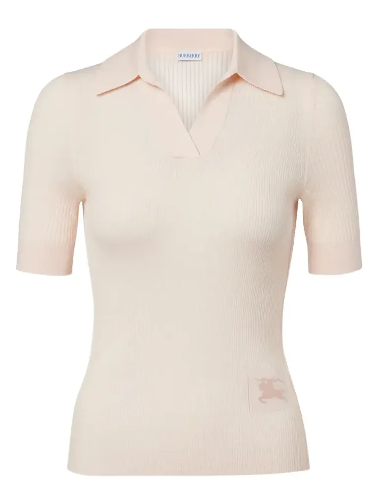 EKD ribbed-knit cashmere polo shirt EKD ribbed-knit cashmere polo shirt