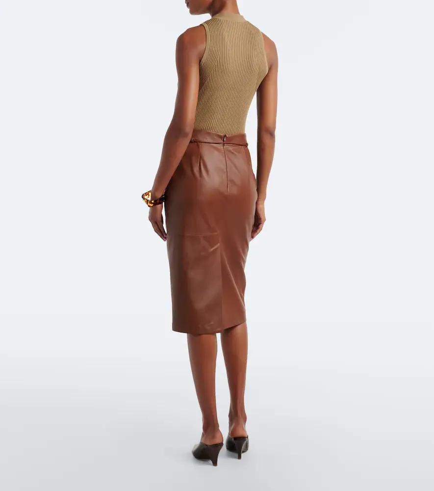 Max Mara Leather midi skirt | Thumbnail 3 Max Mara Leather midi skirt | Thumbnail 3