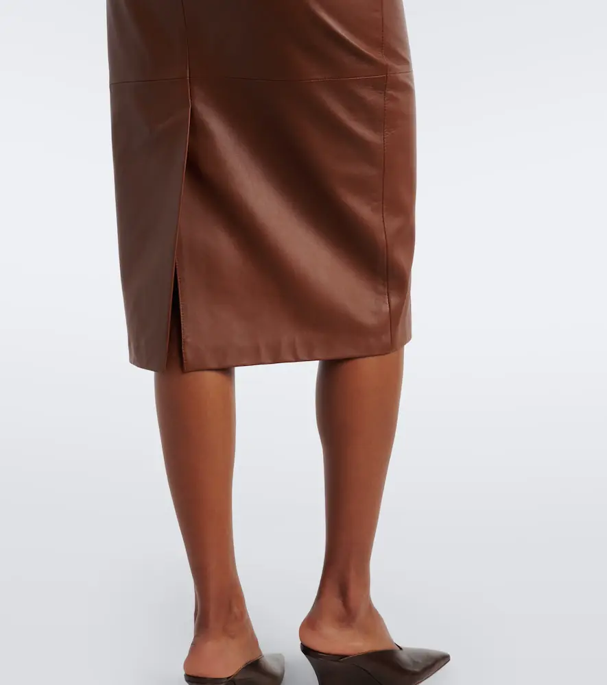 Max Mara Leather midi skirt | Thumbnail 5 Max Mara Leather midi skirt | Thumbnail 5