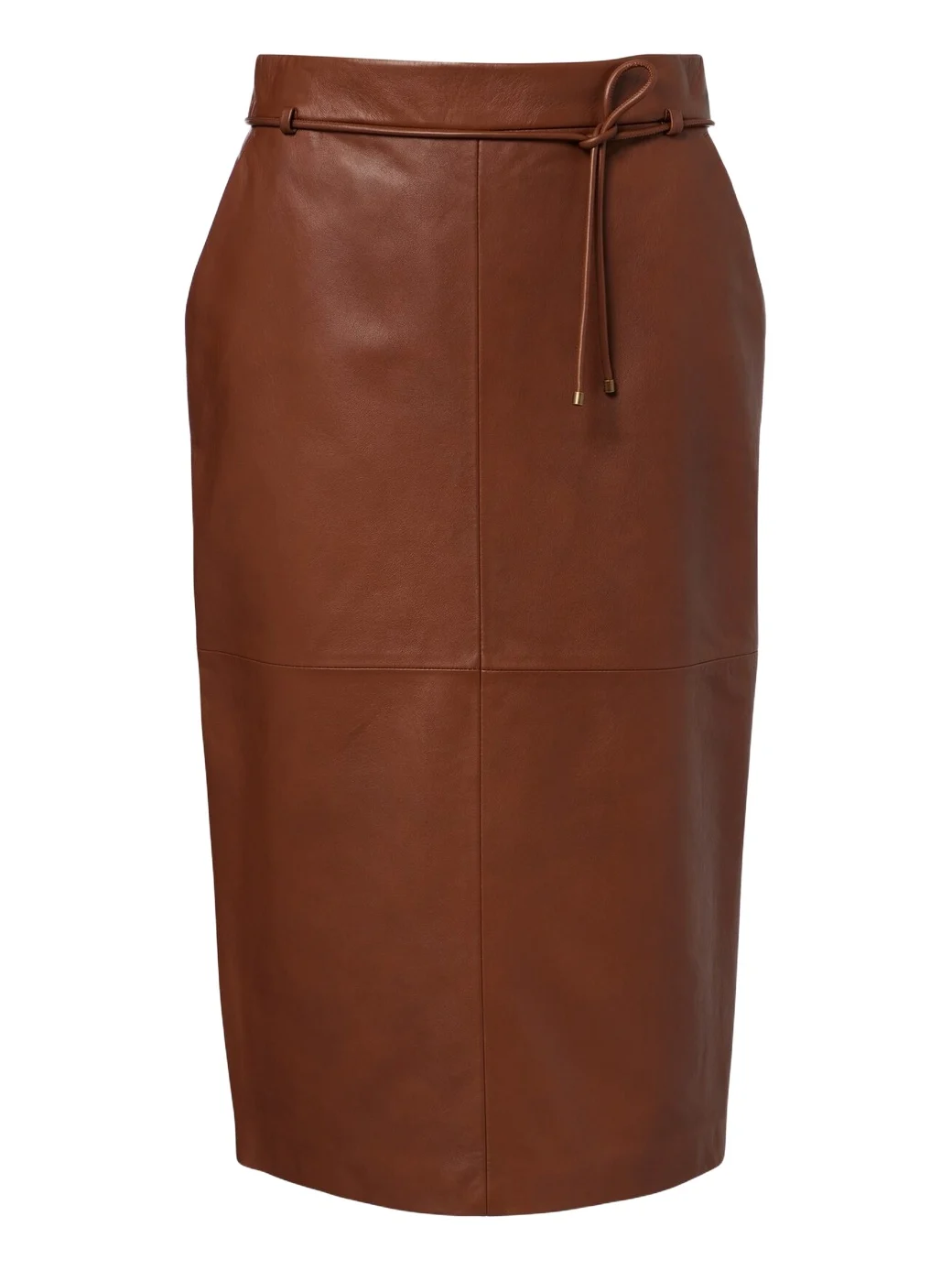 Leather midi skirt