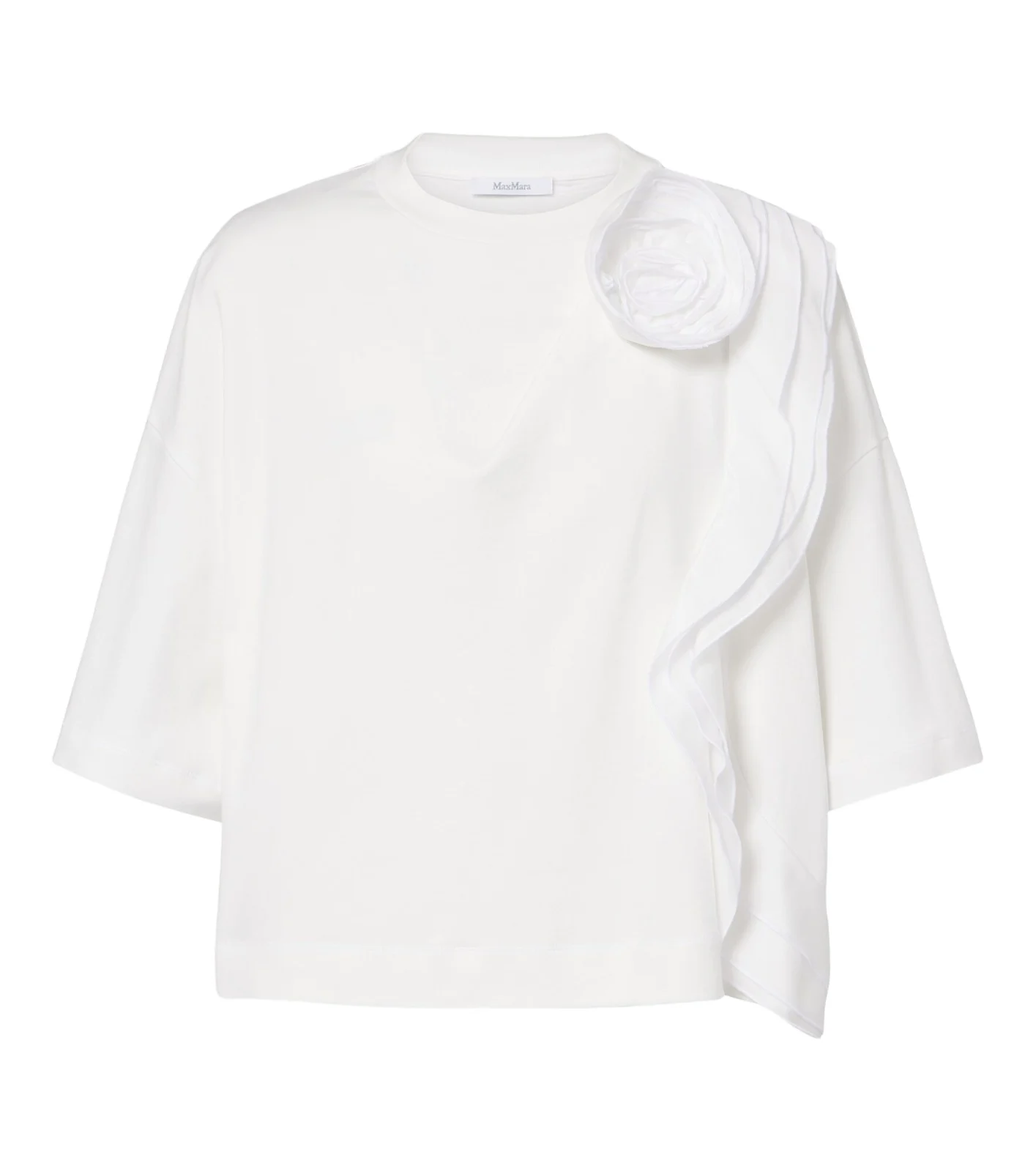 Max Mara Floral-appliqué cotton jersey T-shirt