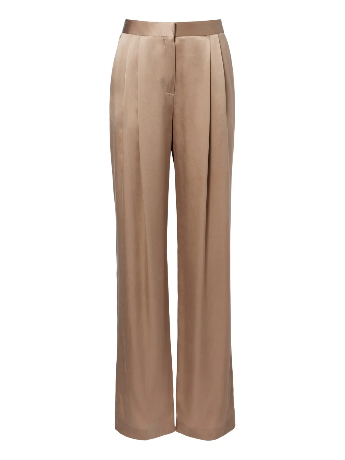 Pleated silk wide-leg pants