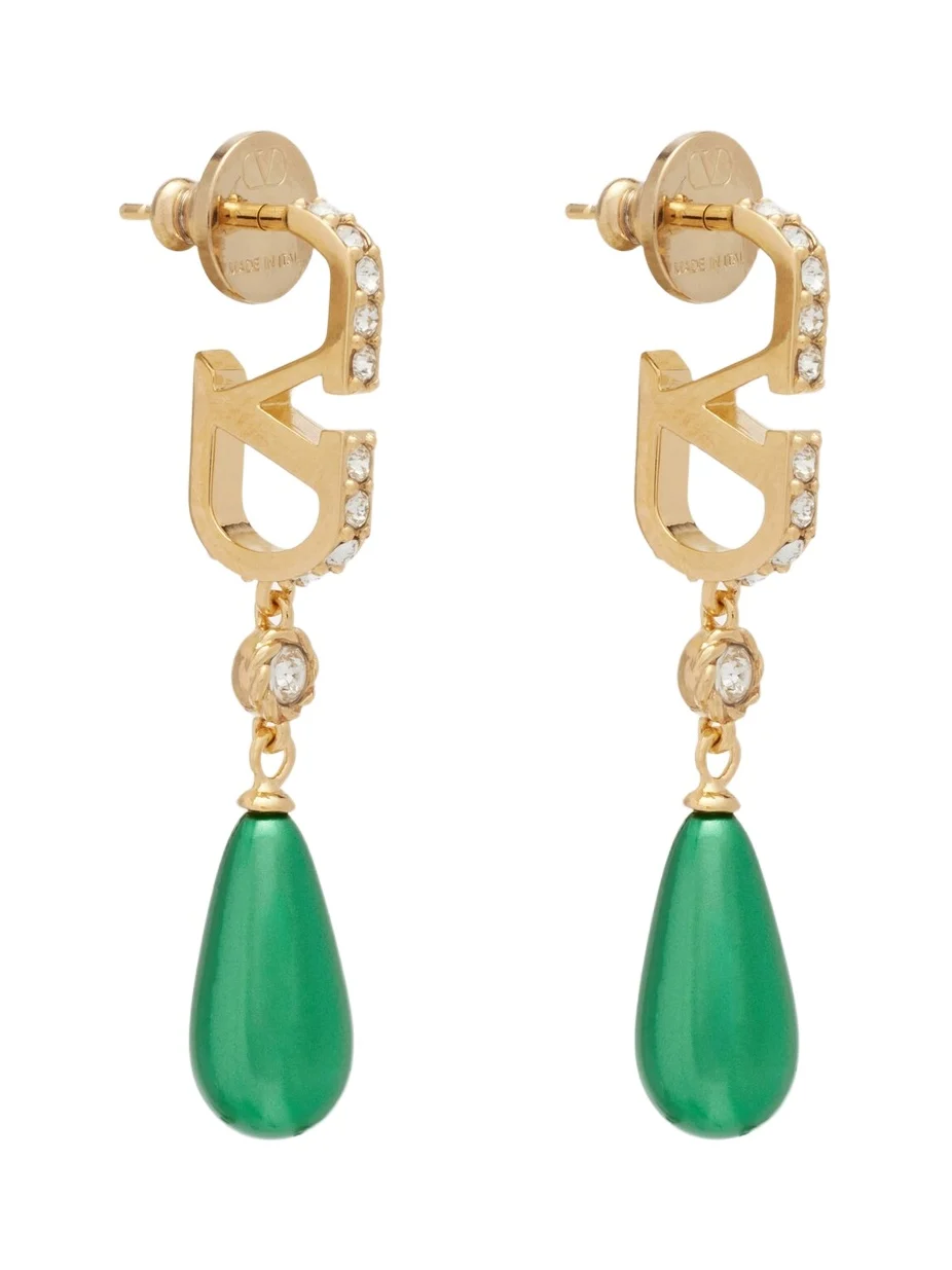 VLogo Swarovski-embellished earrings VLogo Swarovski-embellished earrings
