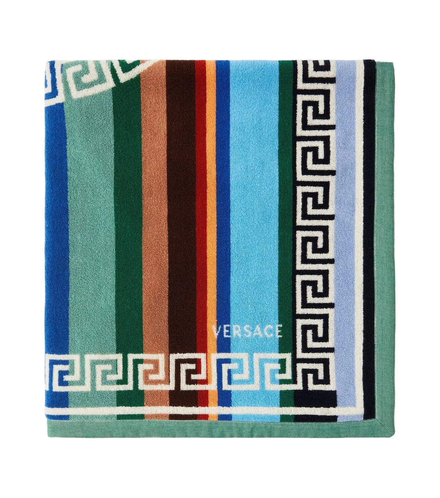 Versace Home Greca striped cotton terry bath sheet