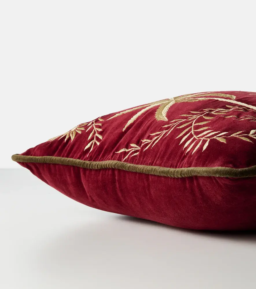 LES OTTOMANS Embroidered cotton velvet cushion | Thumbnail 3