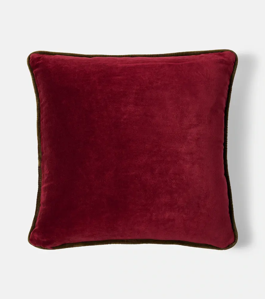 LES OTTOMANS Embroidered cotton velvet cushion | Thumbnail 4